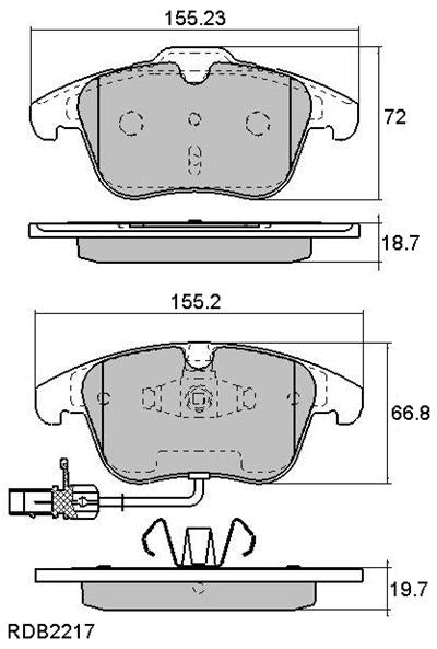 RDA GP Max Brake Pad Set Front RDB2217