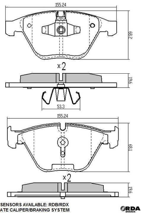 RDA GP Max Brake Pad Set Front RDB2235