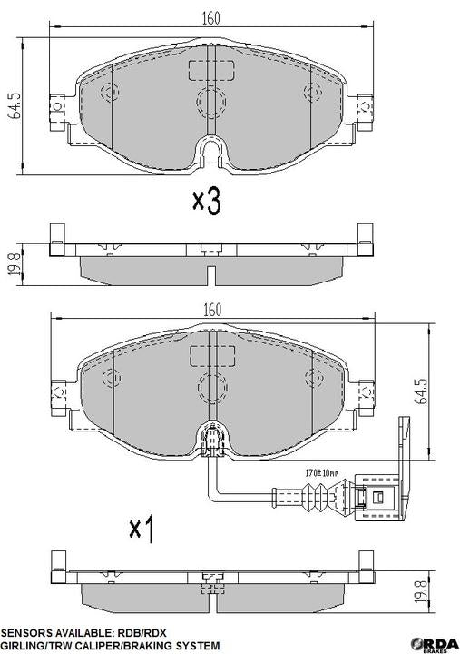 RDA Phantom Ceramic Brake Pad Set Front RDC2267