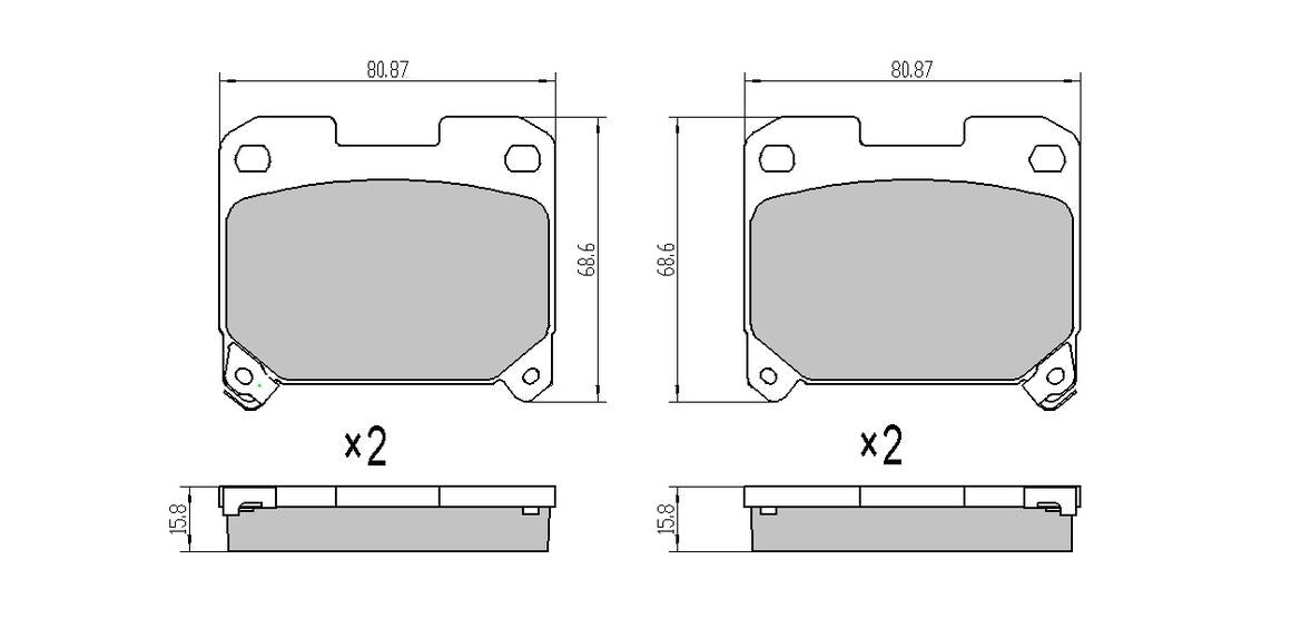 RDA GP Max Brake Pad Set Rear RDB2290