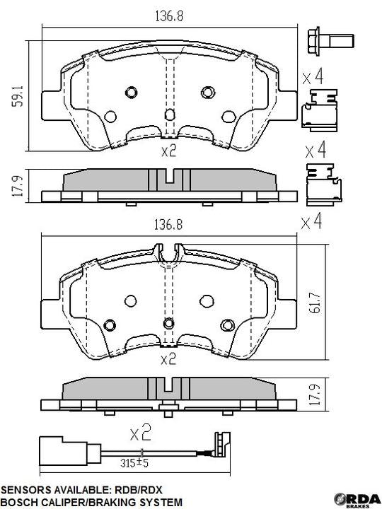 RDA GP Max Brake Pad Set Rear RDB2345