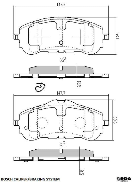 RDA GP Max Brake Pad Set Front RDB2389