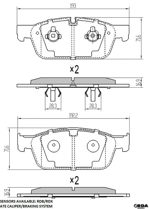 RDA GP Max Brake Pad Set Front RDB2396