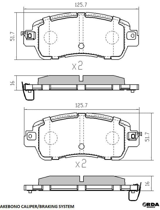 RDA GP Max Brake Pad Set Front RDB2397