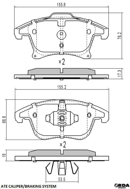 RDA GP Max Brake Pad Set Front RDB2406