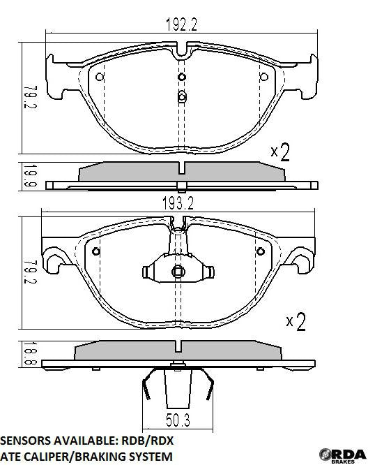 RDA Phantom Ceramic Brake Pad Set Front RDC2412