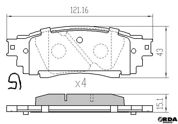 RDA GP Max Brake Pad Set Rear RDB2414