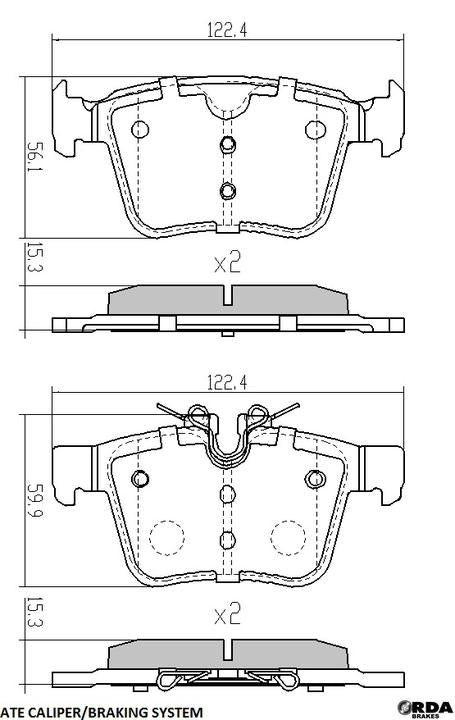 RDA GP Max Brake Pad Set Rear RDB2416
