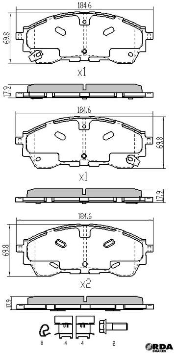 RDA GP Max Brake Pad Set Front RDB2420