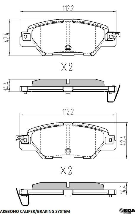 RDA GP Max Brake Pad Set Rear RDB2422