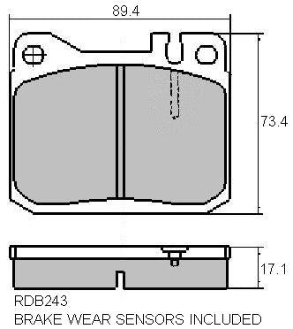 RDA GP Max Brake Pad Set Front RDB243
