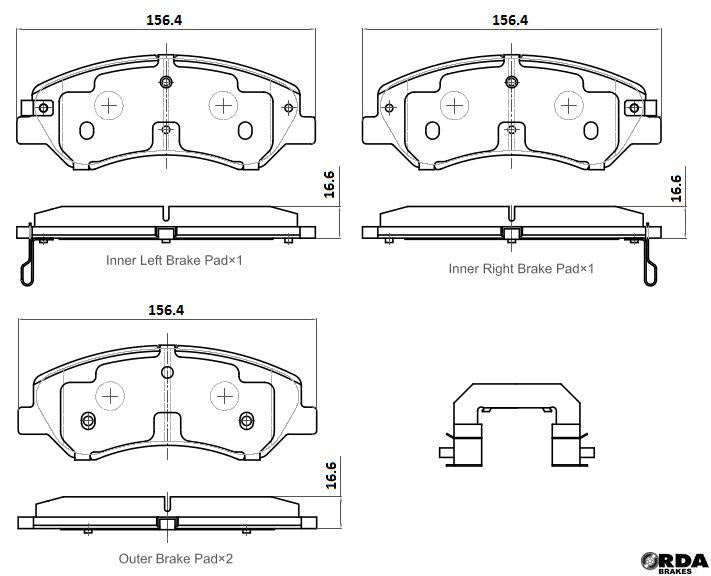 RDA GP Max Brake Pad Set Front RDB2431