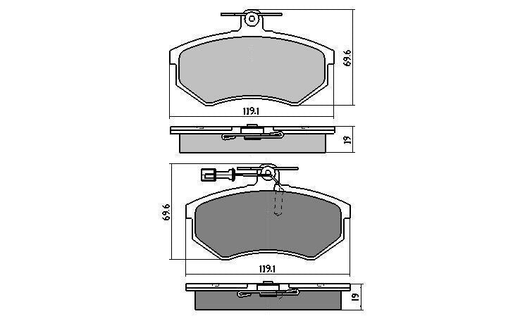 RDA GP Max Brake Pad Set Front RDB343