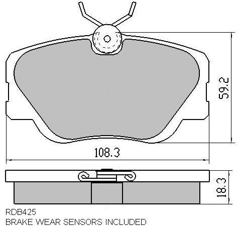 RDA GP Max Brake Pad Set Front RDB425