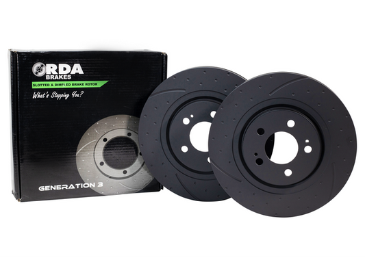 RDA Slotted And Dimpled Brake Rotor Pair 302mm Front RDA151D