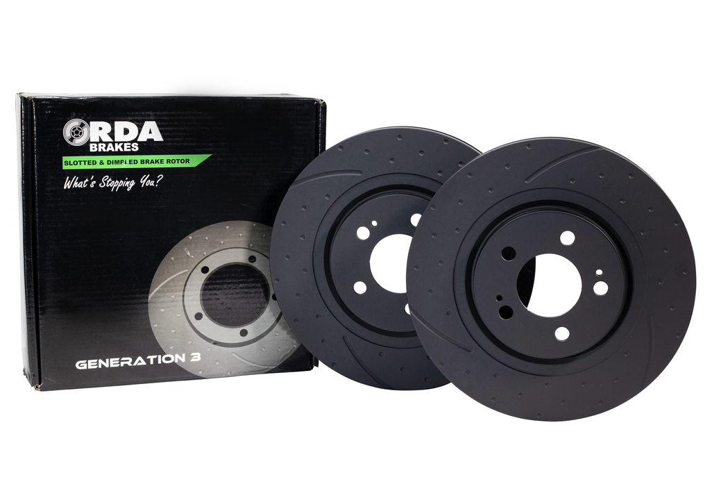 RDA Slotted And Dimpled Brake Rotor Pair 284mm Front RDA264D