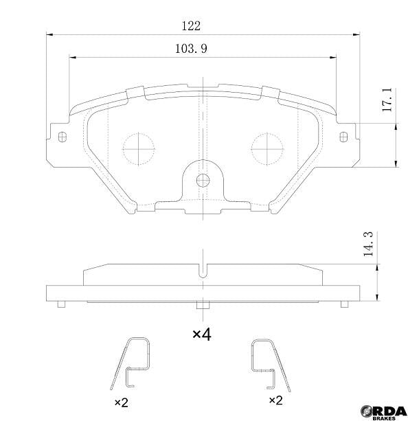 RDA GP Max Brake Pad Set Rear RDB2454