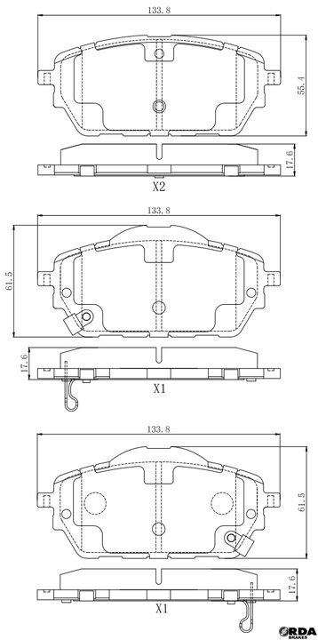 RDA GP Max Brake Pad Set Front RDB2455