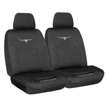 R.M. Williams Seat Cover Set Canvas Front Black CVRMW16BLK30