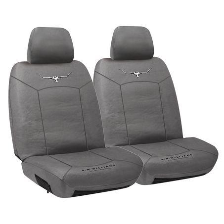 R.M. Williams Seat Cover Set Canvas Front Grey CVRMW16GRY30