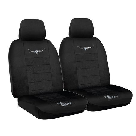 R.M. Williams Seat Cover Set Jacquard Front Black JCRMW3BLK30