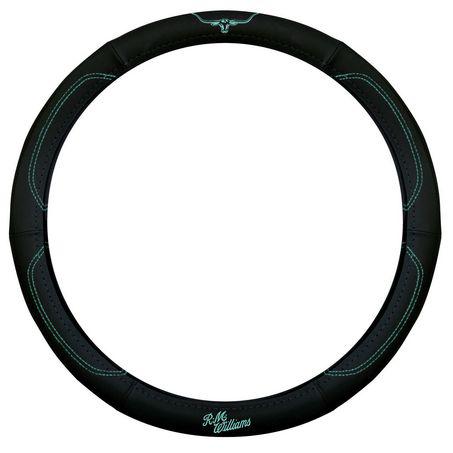 R.M. Williams Steering Wheel Cover 15"" Black/Aqua SWRMWAQU