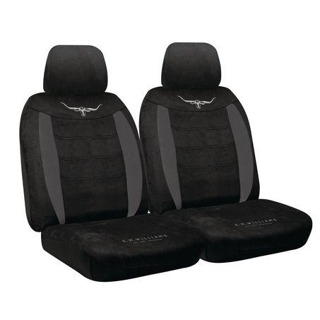 R.M. Williams Seat Cover Set Velour Front Black VLRMW16BLK30