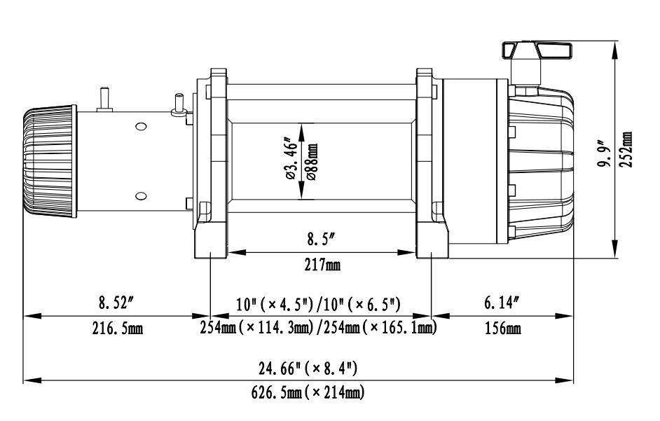 Runva EWB20000 Premium 4X4 Winch 12V 20000lb W/Synthetic Rope IP67 Protection EWB2000012VD