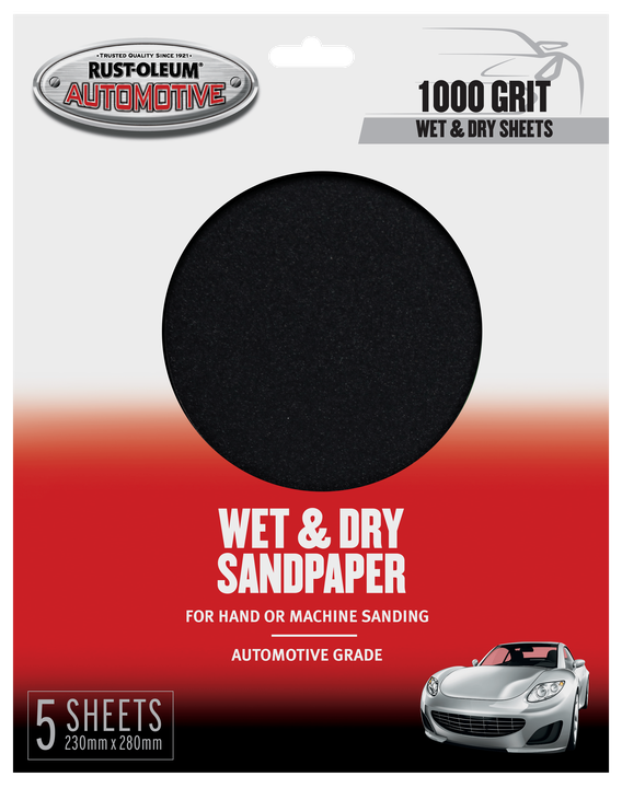 Rust-Oleum Wet & Dry Sandpaper 1000 Grit 5 Pack 367634