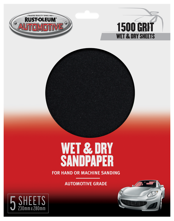 Rust-Oleum Wet & Dry Sandpaper 1500 Grit 5 Pack 367637