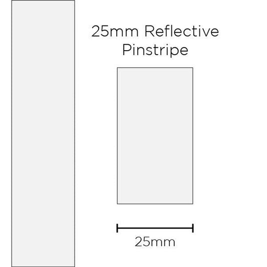 SAAS Pinstripe Reflective White 25mm x 1m 11696