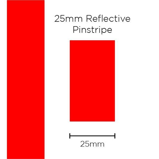 SAAS Pinstripe Reflective Red 25mm x 1m 11697