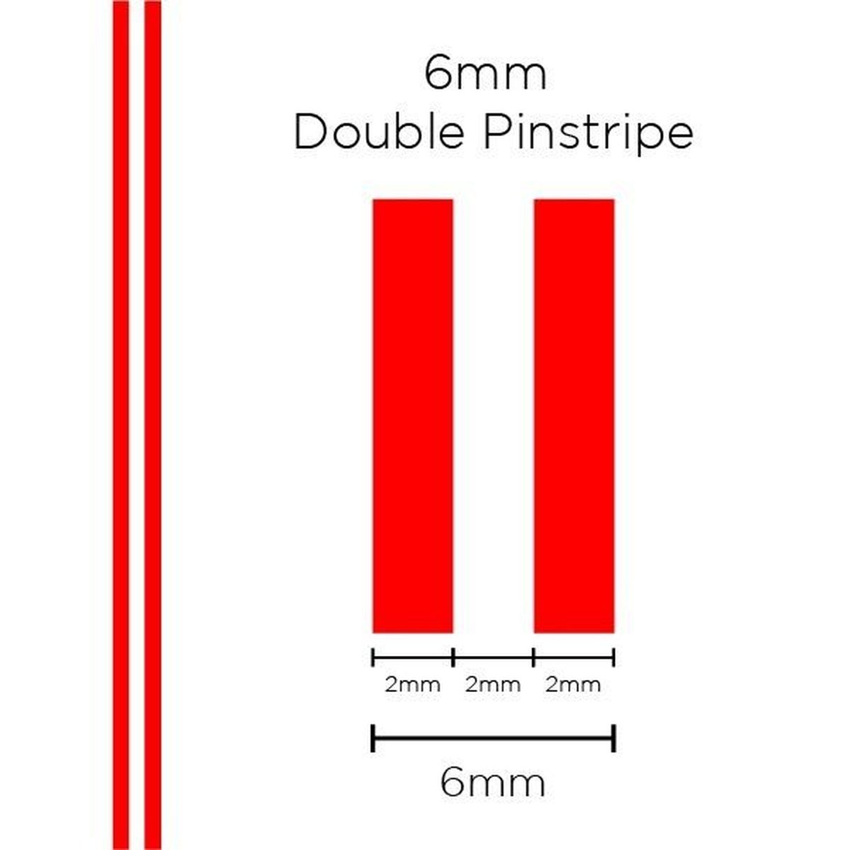 SAAS Pinstripe Double Red 6mm x 10m 1303