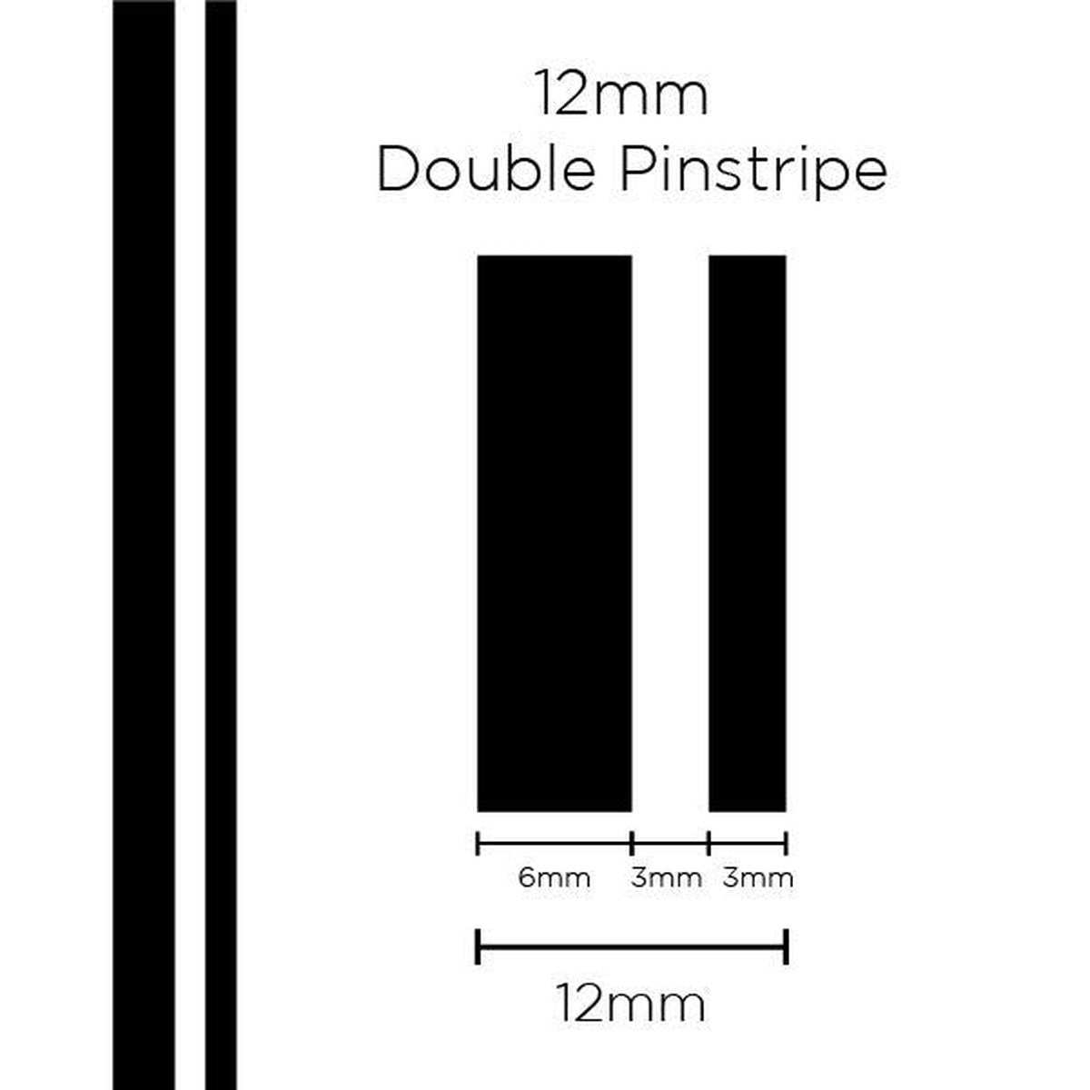 SAAS Pinstripe Double Black 12mm x 10m 1601