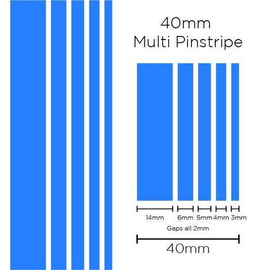 SAAS Pinstripe Multi Medium Blue 40mm x 10m 1904