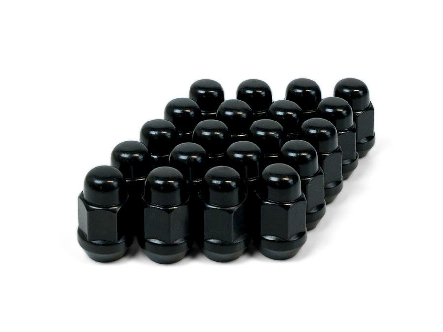 SAAS Wheel Nut Acorn Bulge M12x1.50 Black 35mm (20 Pack) 33536BBC