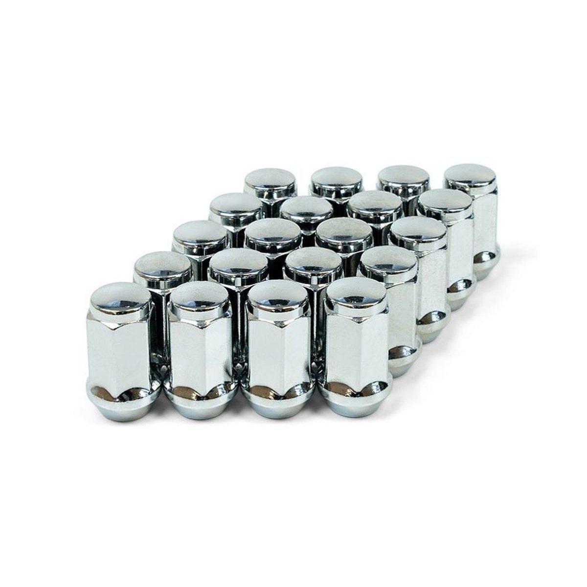 SAAS Wheel Nut Flat Head Bulge 1/2"" Chrome 40mm (20 Pack) 44091B