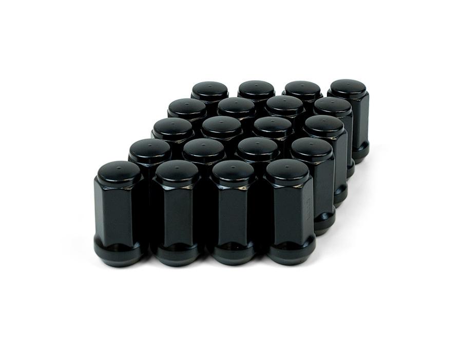 SAAS Wheel Nut Flat Head Bulge M14x1.5 Black 45mm (20 Pack) 44599BBC