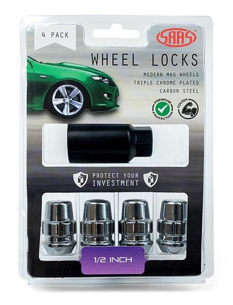 SAAS Locking Wheel Nuts Splined Acorn Bulge 1/2"" (4 Pack) 923321