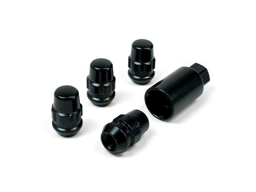 SAAS Locking Wheel Nuts Splined Acorn Bulge M12x1.25 Black (4 Pack) 923325BC