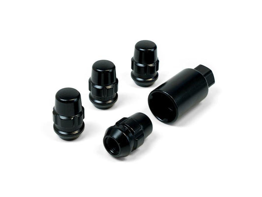 SAAS Locking Wheel Nuts Splined Acorn Bulge M12x1.25 Black (4 Pack) 923325BC