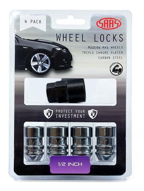 SAAS Locking Wheel Nuts Internal Star Bulge 1/2"" (4 Pack) 933521
