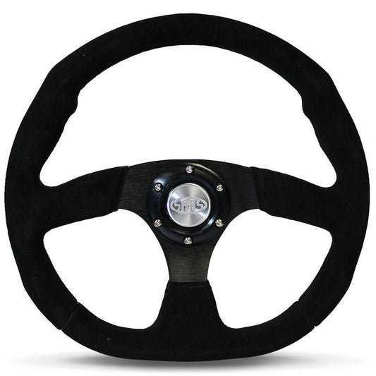 SAAS Steering Wheel Flat Bottom Suede Black 350mm D1-SWB-FS
