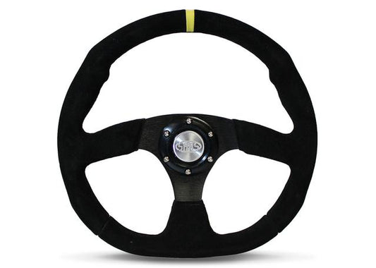 SAAS Steering Wheel Flat Bottom Suede Black 350mm D1-SWB-FS2