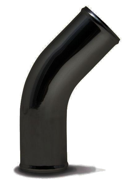 SAAS Aluminium Pipe 76mm ID x 45 Degree Black Anodised SAP7645B