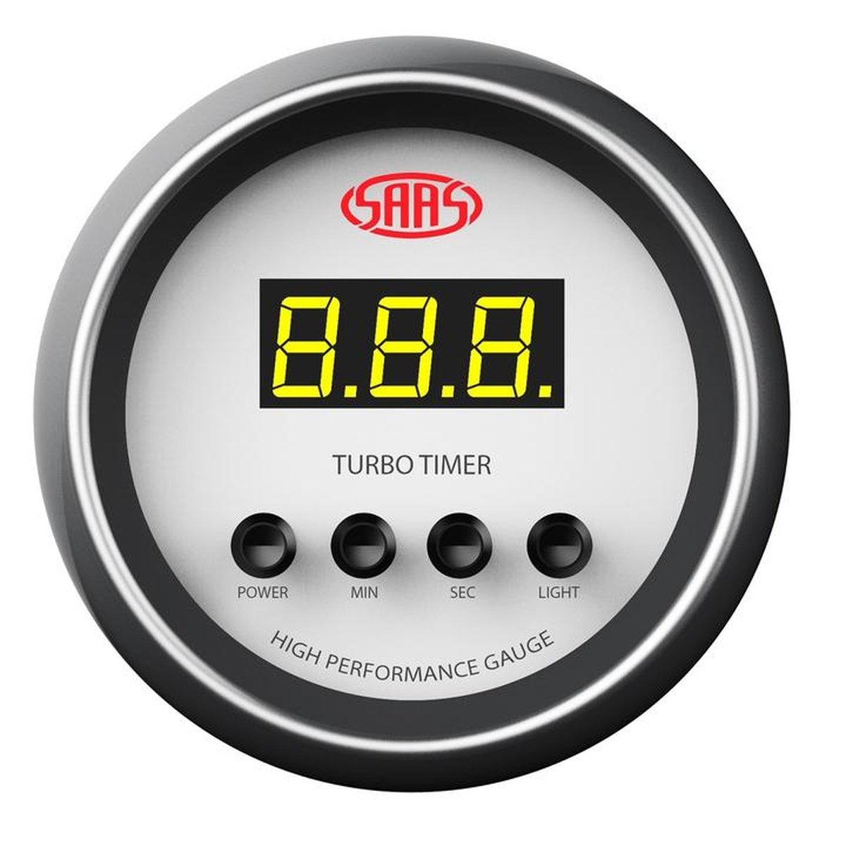 SAAS Muscle Series 2-1/16" Turbo Timer Digital Auto White SG-DTT52W