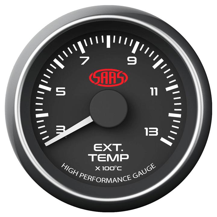 SAAS Muscle Series 2-1/16" Exhaust Temp Gauge 300-1300C Black SG-EXT52B