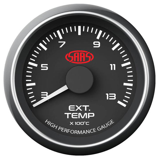 SAAS Muscle Series 2-1/16" Exhaust Temp Gauge 300-1300C Black SG-EXT52B
