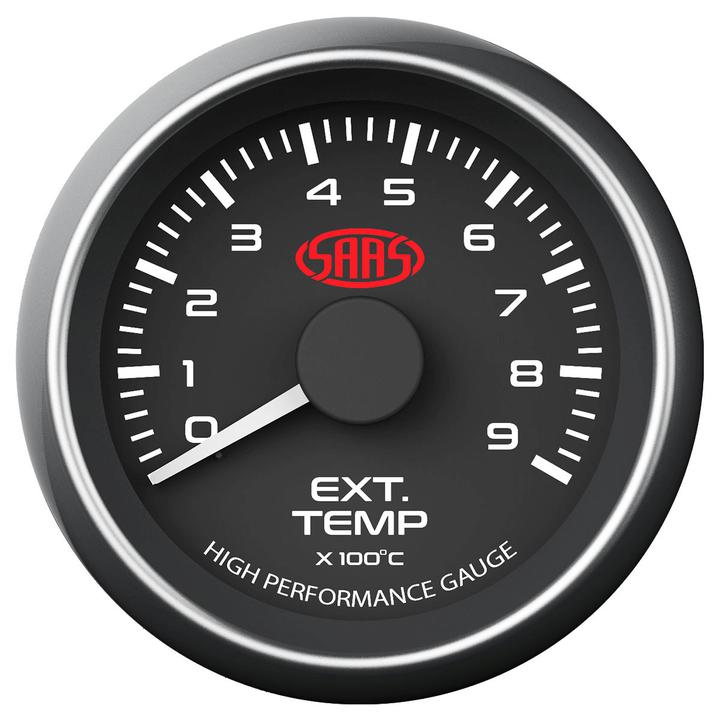 SAAS Muscle Series Exhaust Temp Gauge 0-900C 52mm Black SG-EXT52B1