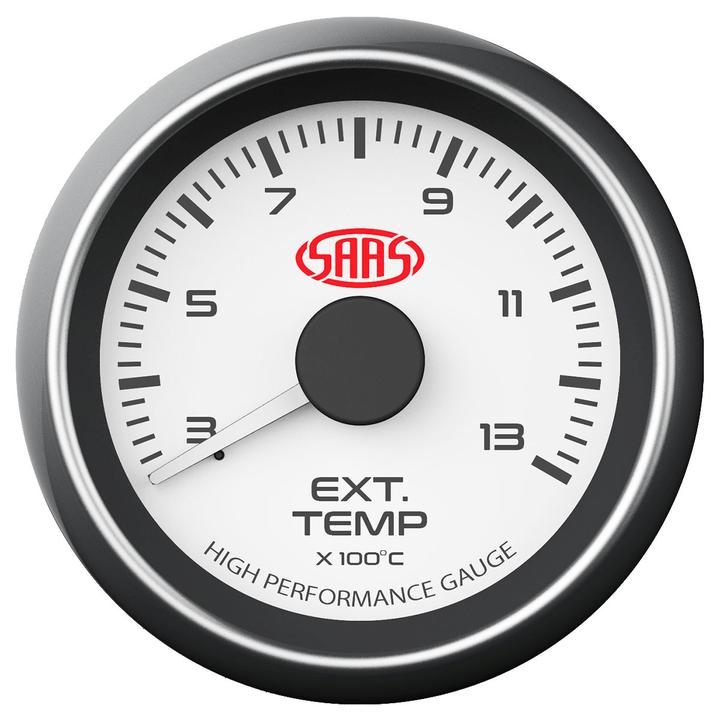 SAAS Muscle Series 2-1/16" Exhaust Temp Gauge 300-1300C White SG-EXT52W